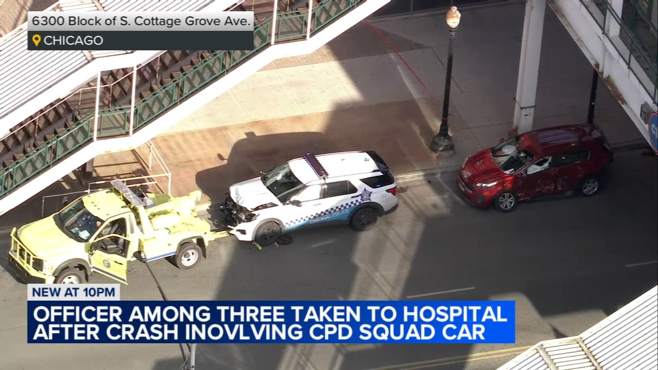 3 hurt in crash involving CPD squad car
