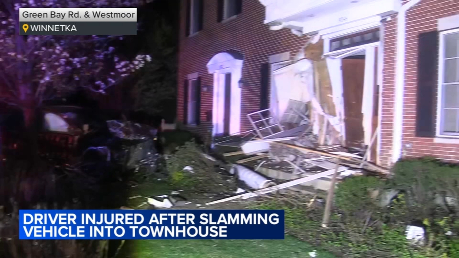 Car slams into parked vehicle, townhome, waking neighbors