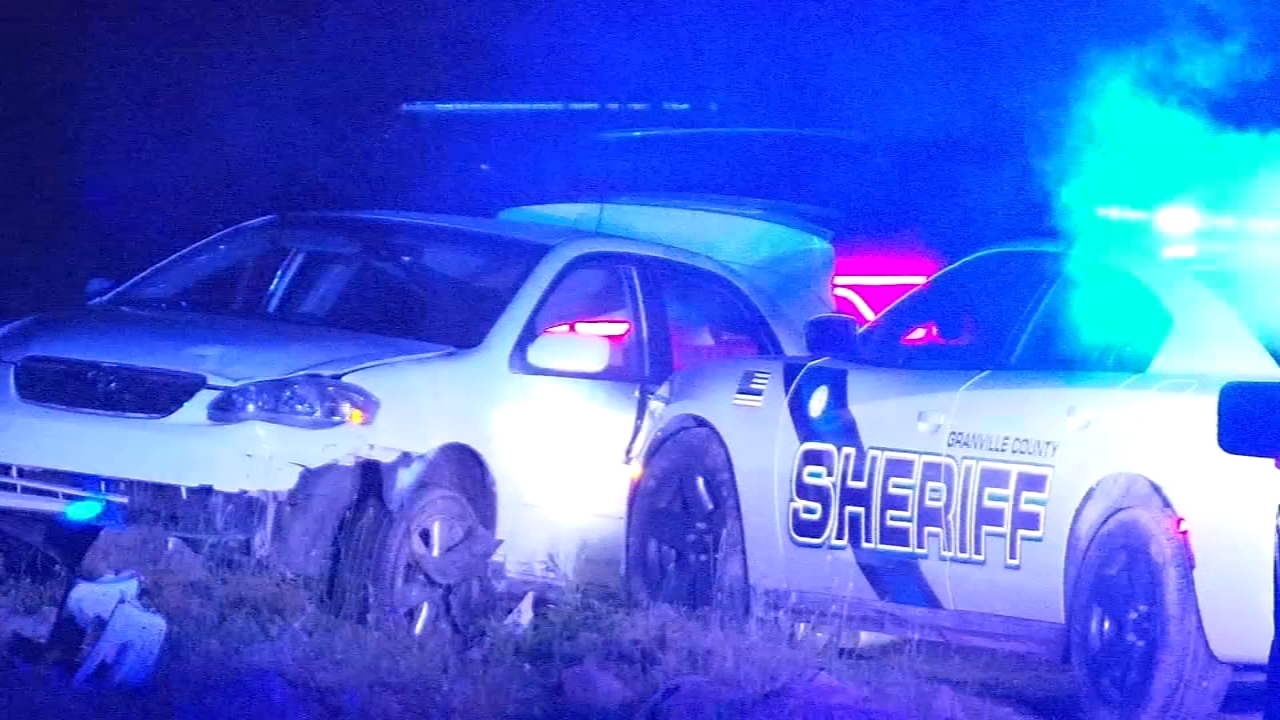 Police chase ends in a crash in Granvillle Co.