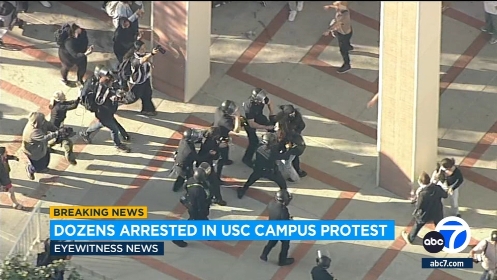LAPD makes more than 90 arrests after pro-Palestinian protest at USC