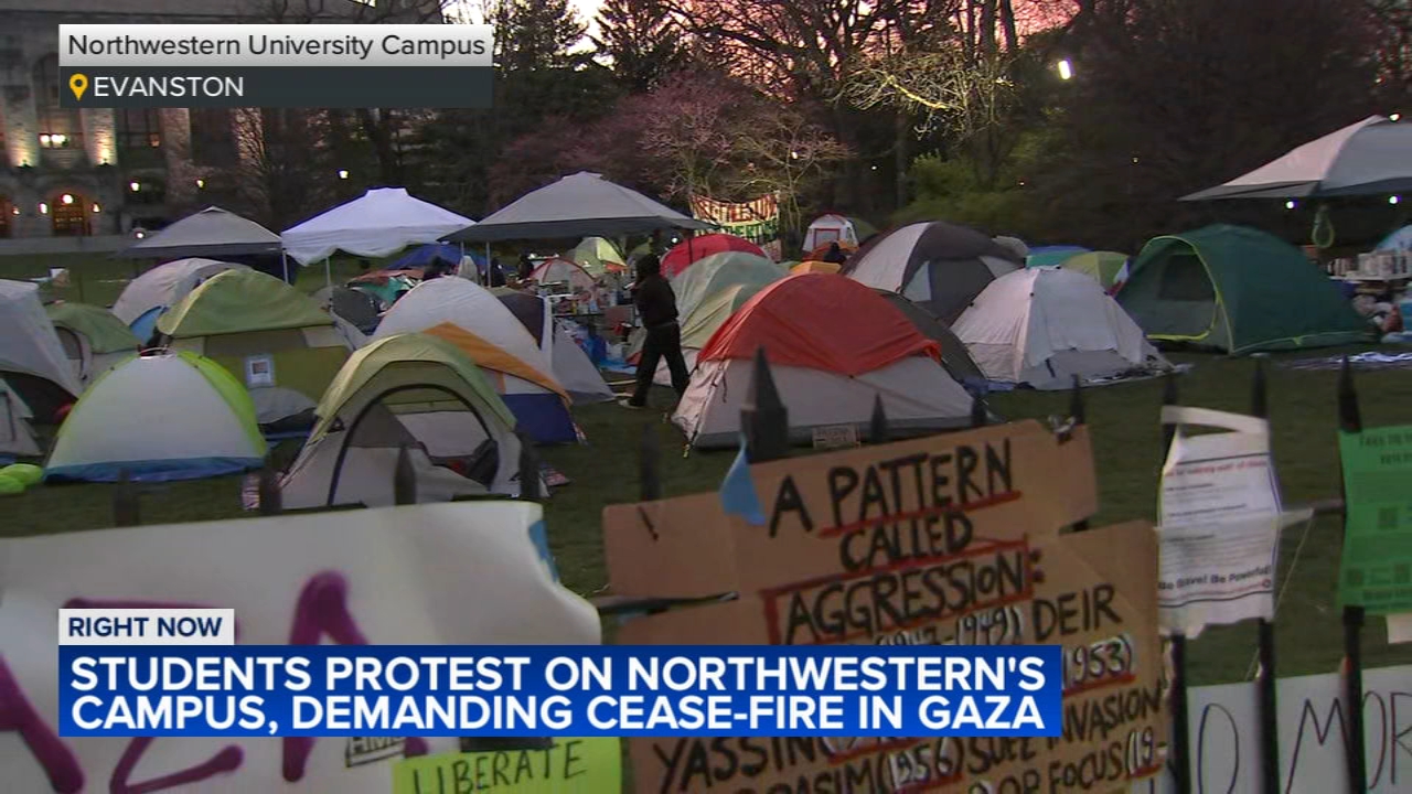 Northwestern University pro-Palestine protest continues Friday with tent encampment on Deering Meadow in Evanston, IL - Vimarsana News