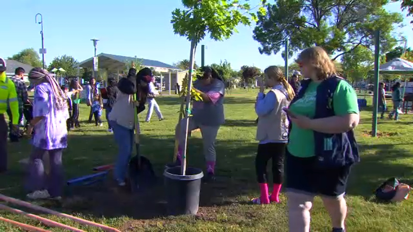 Merced Girl Scouts help plant trees for Arbor Day