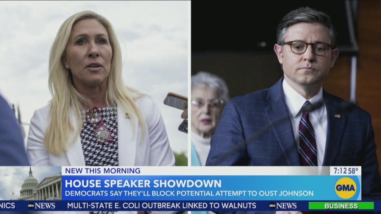 Greene says she's moving ahead with effort to oust Speaker Johnson