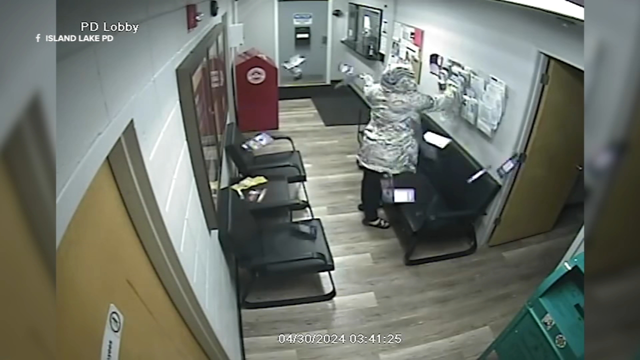 Woman wanted after vandalizing police lobby in north suburb