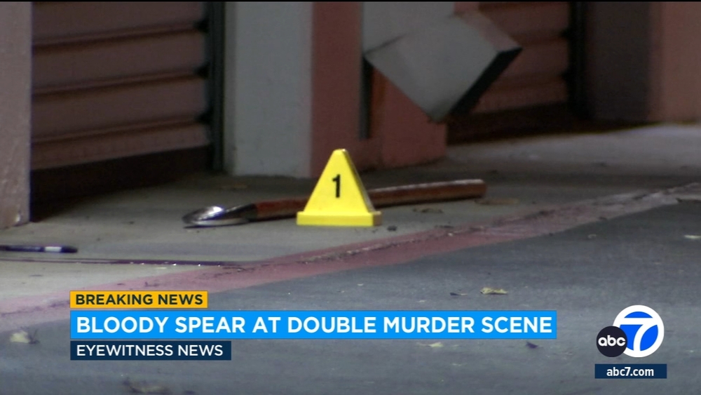 Police find bloody spear at scene after double homicide in Santa Ana