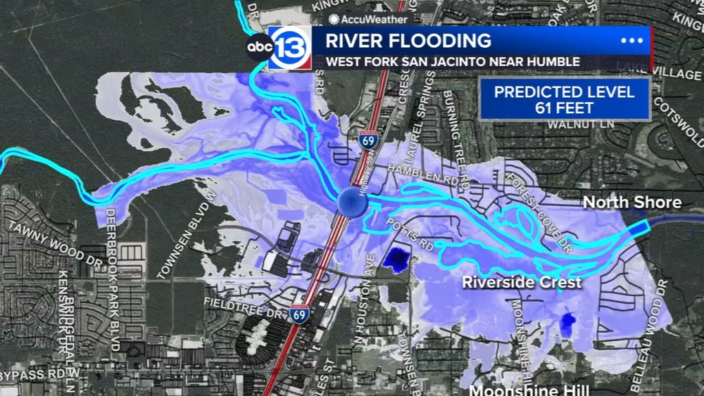 Where is the San Jacinto River normally? ABC13 looks into inundation maps to look at rising levels 