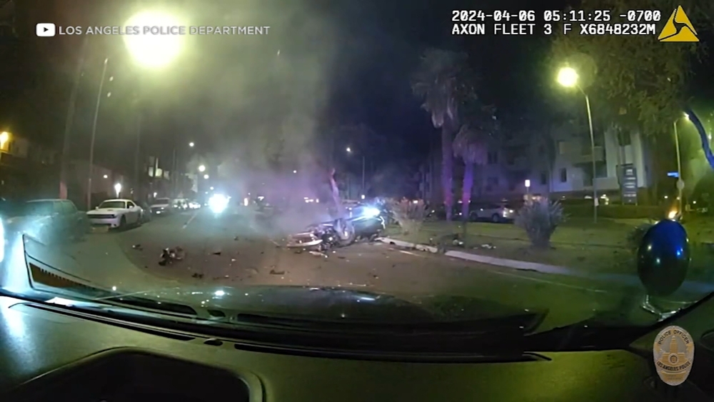 LAPD video shows deadly crash involving stolen Lamborghini