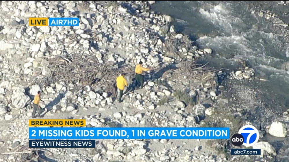 2 kids, ages 4 and 2, rescued after being swept away in creek in IE