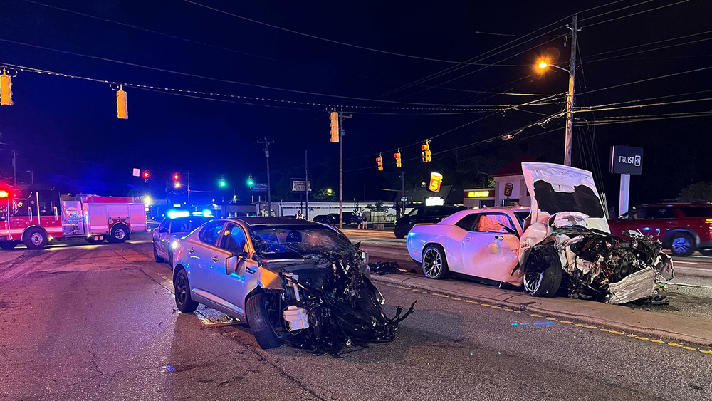 High-speed chase ends with wild crash involving several cars