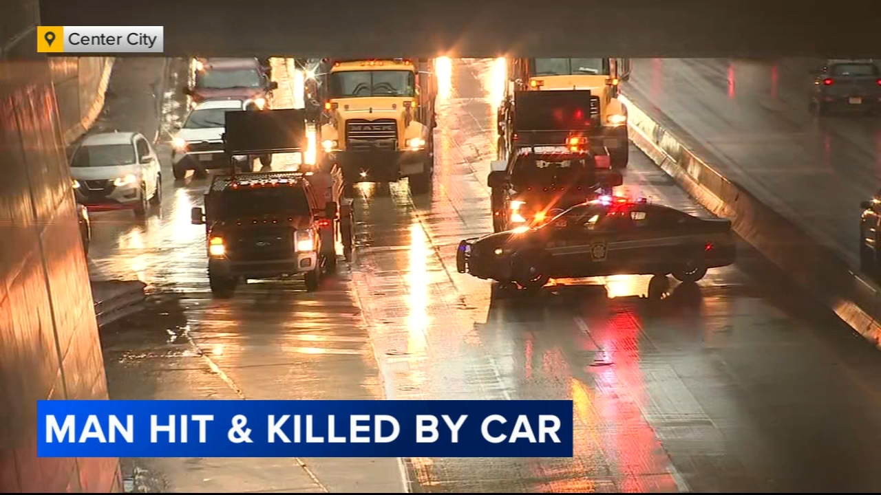 Pedestrian struck, killed on Vine Street Expressway (I-676) in Center City Philadelphia
