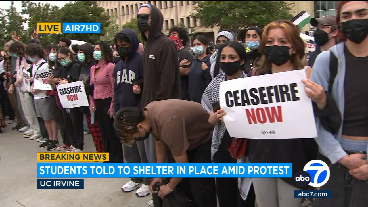 UC Irvine students told to shelter in place as protest escalates