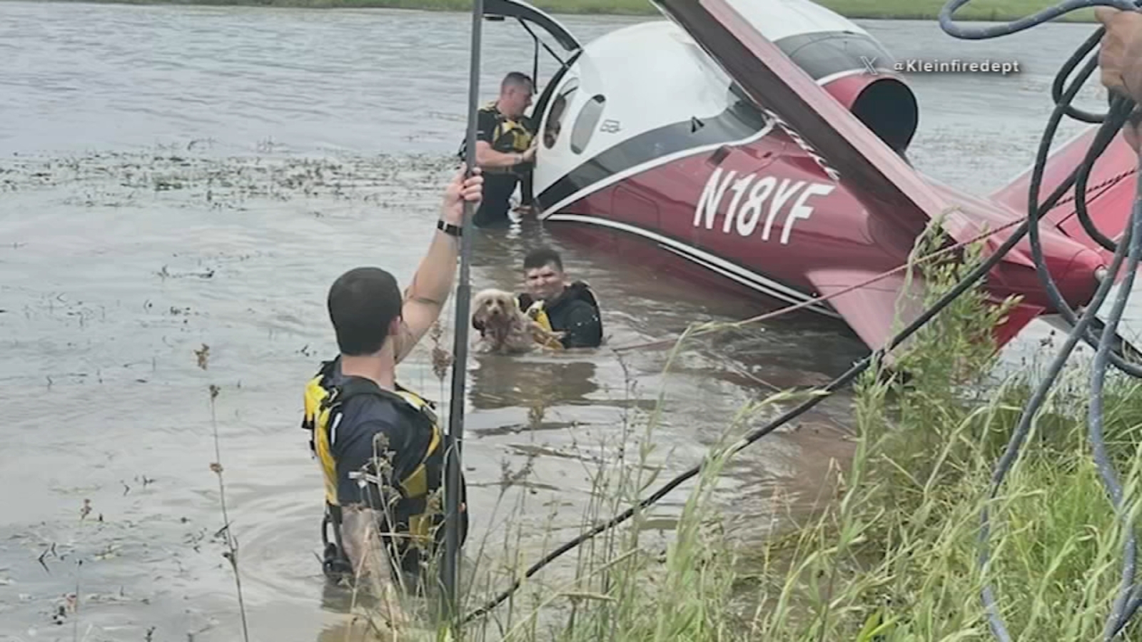 Hooks Airport plane crash 3 people and 2 dogs rescued after small