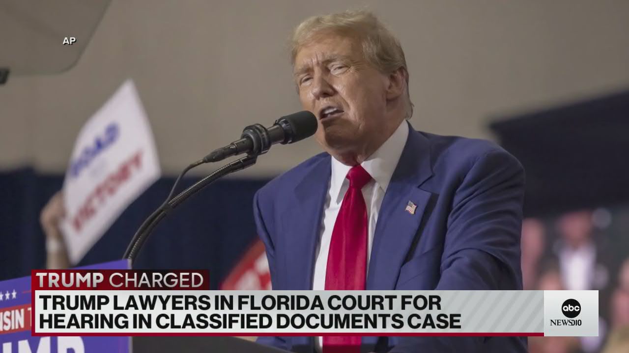 Trump lawyers in Florida court for hearing in classified docs case