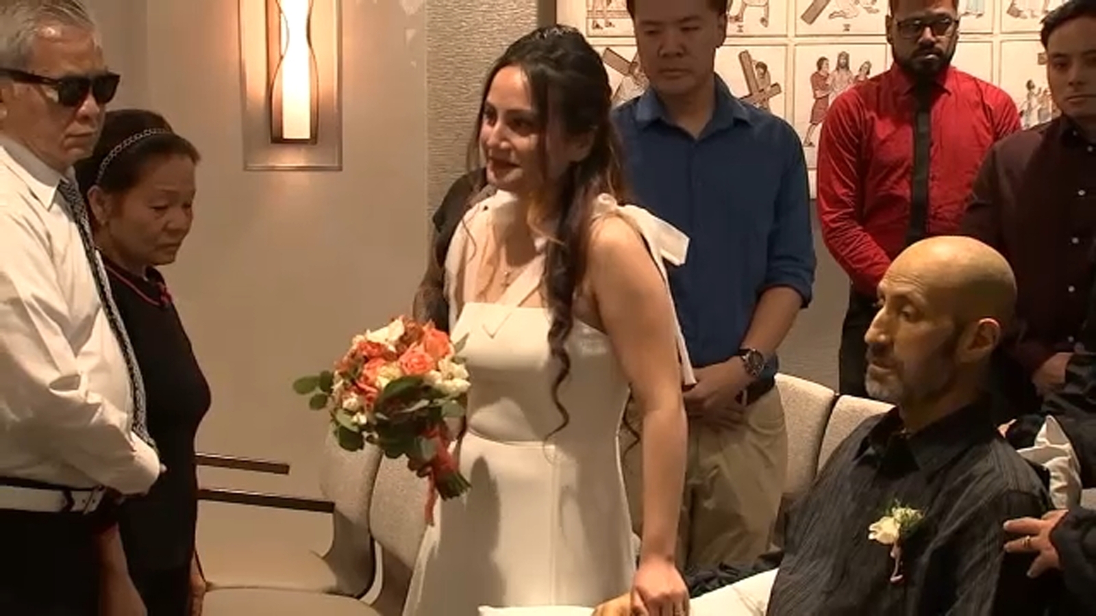 Dying father fulfills wish of seeing daughter marry in ceremony at