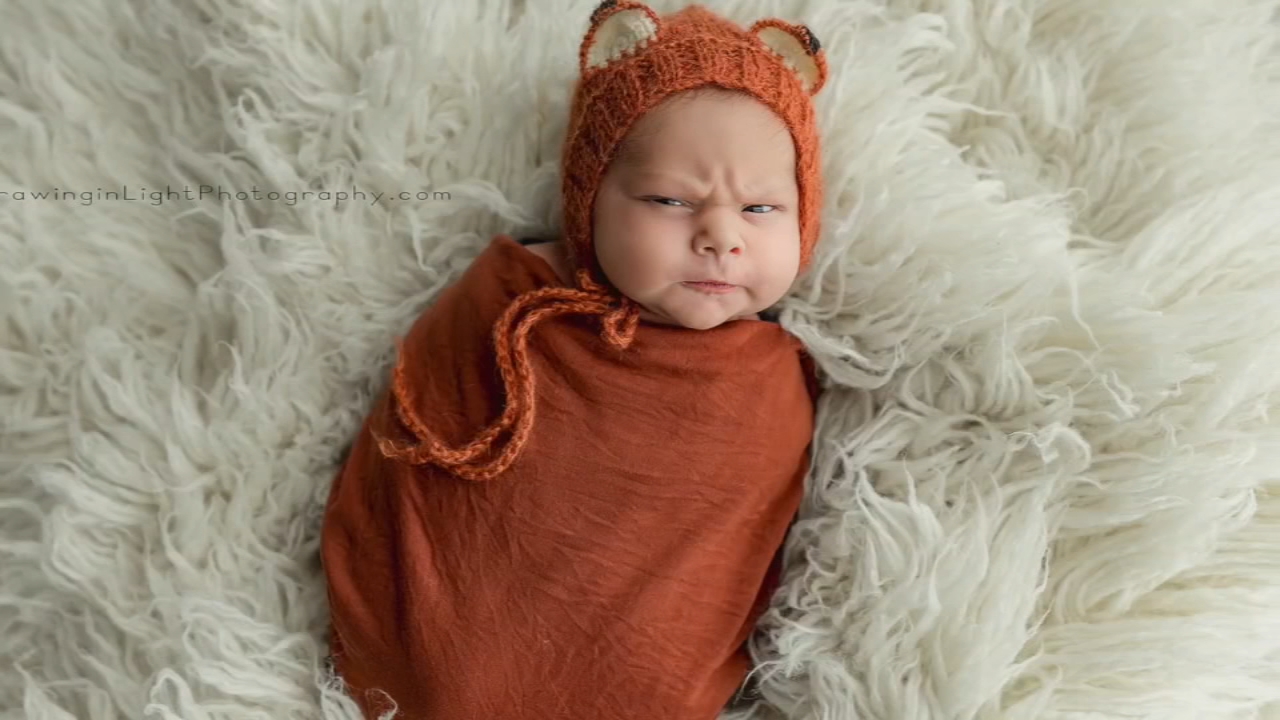 Grumpy baby photoshoot goes viral