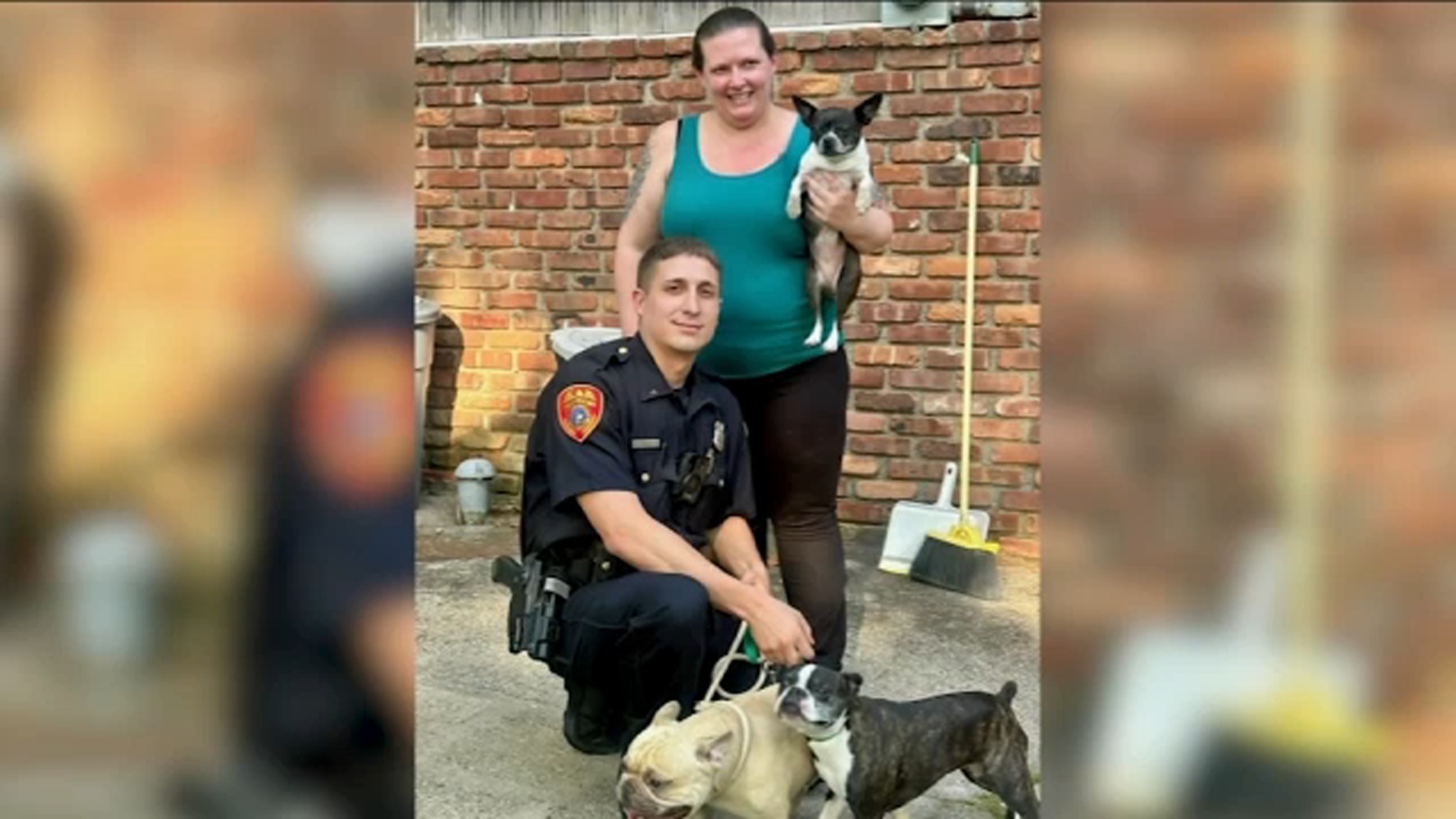 Long Island officer rescues 3 dogs from burning home