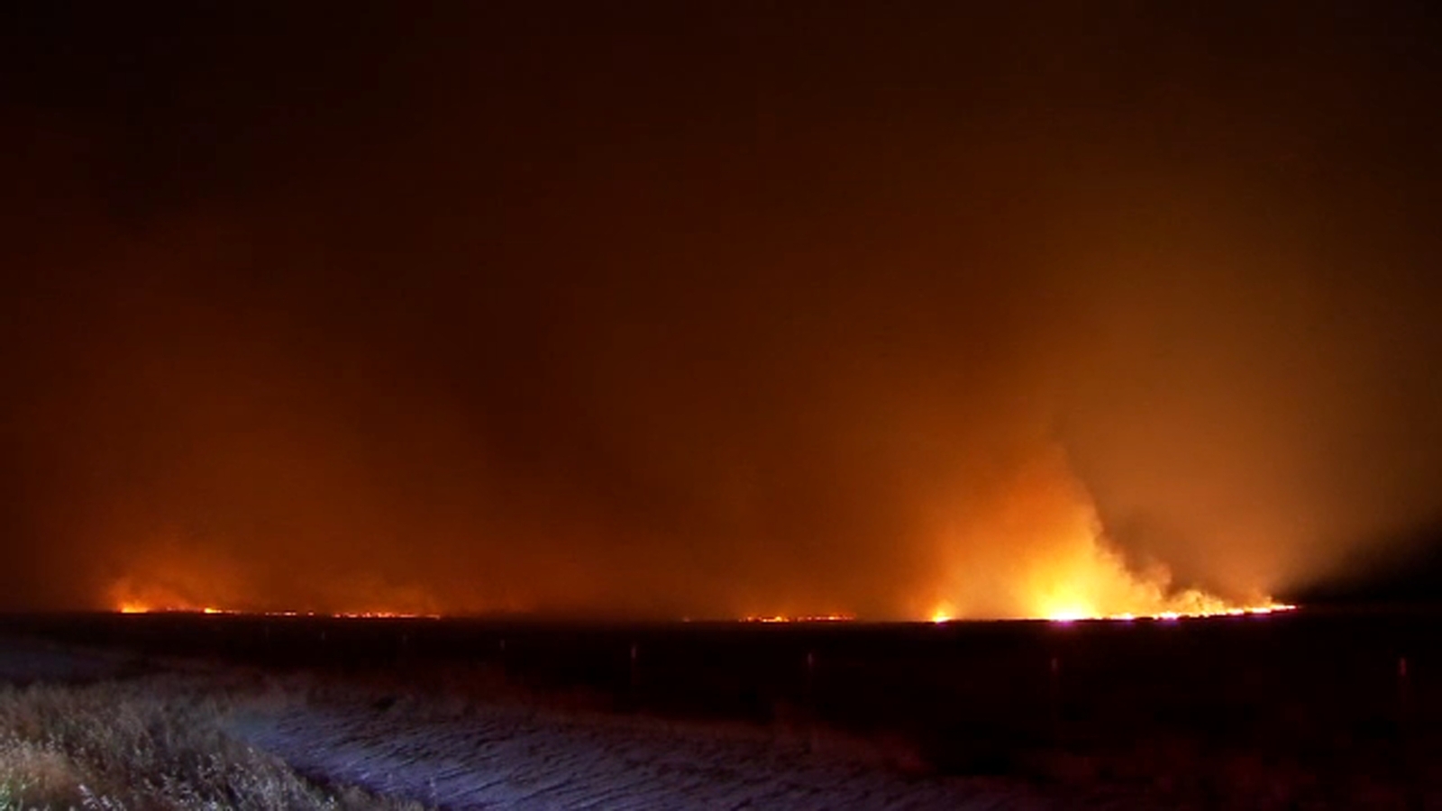 Crews battling grass fire near Mendota