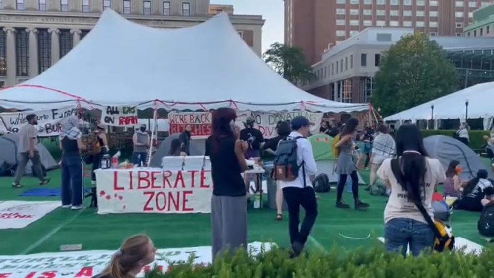 Pro-Palestinian protesters set up new encampment at Columbia University