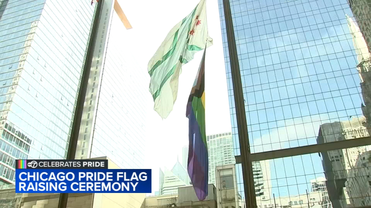 Progress Pride Flag raised over Daley Plaza