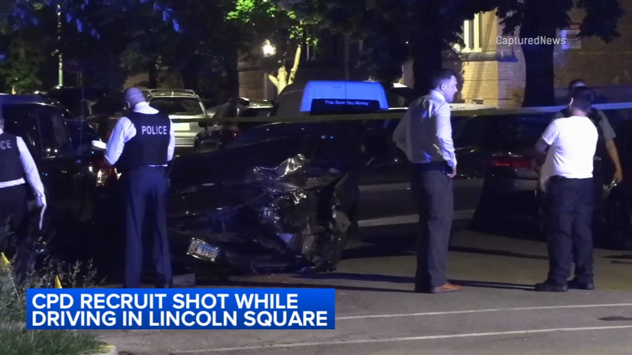 Police recruit shot while driving on NW Side, leading to crash: CPD