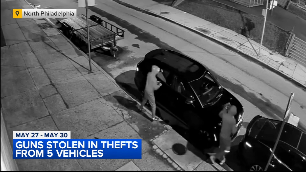 Video shows suspects breaking into vehicles in North Philadelphia
