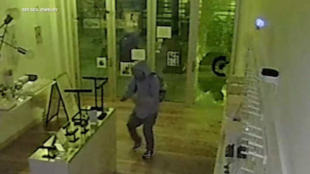 Video shows thief breaking into Santa Monica jewelry store 