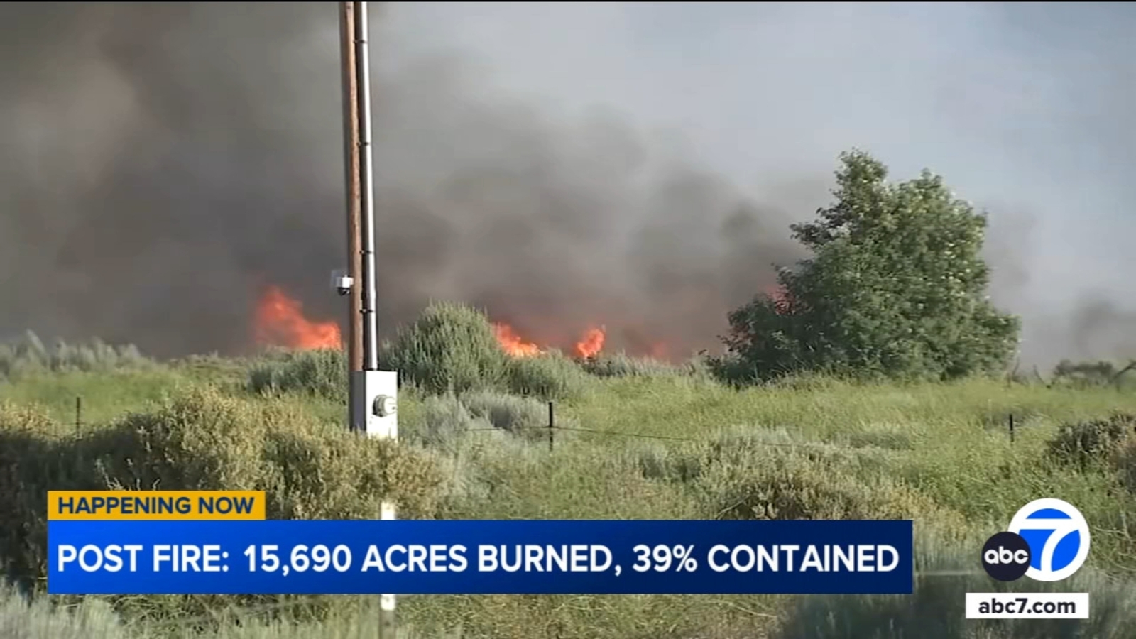 Post Fire updates Wildfire near 5 Freeway in Gorman sending smoke over Santa Clarita ABC7 Los