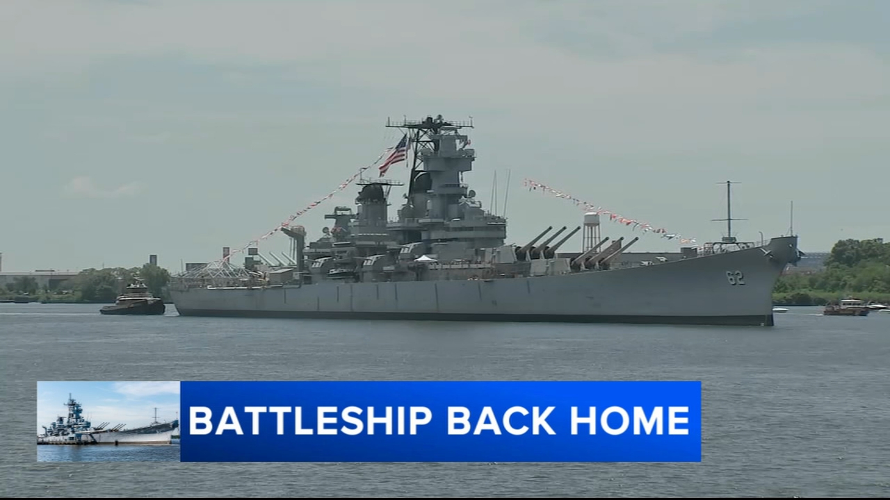 Welcome home party celebrates return of Battleship New Jersey in Camden