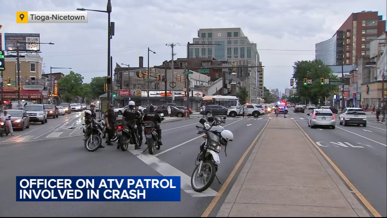 Philadelphia officer on ATV detail hit by three-wheel vehicle