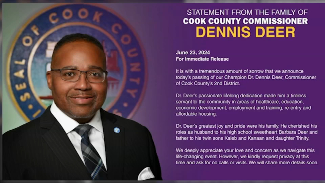 
Cook Commissioner Deer dies, family announces