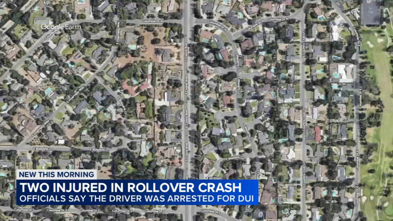 Driver arrested for southeast Fresno rollover crash that injured 2