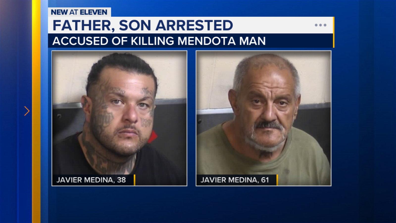Son and father arrested after man found dead in Mendota corn field
