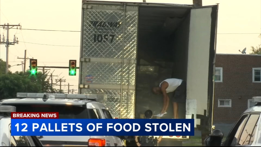 12 pallets of food stolen in cargo truck theft in Philadelphia