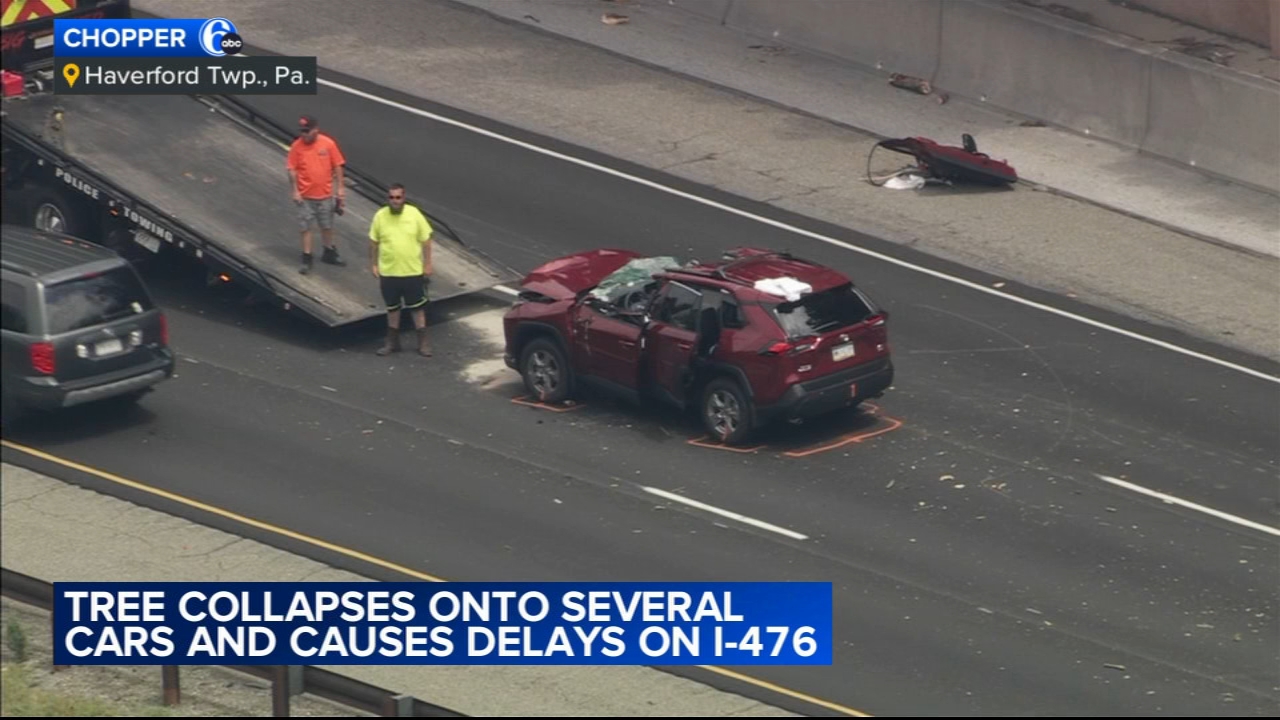 Driver seriously injured after tree falls on SUV along I-476 in Delaware County