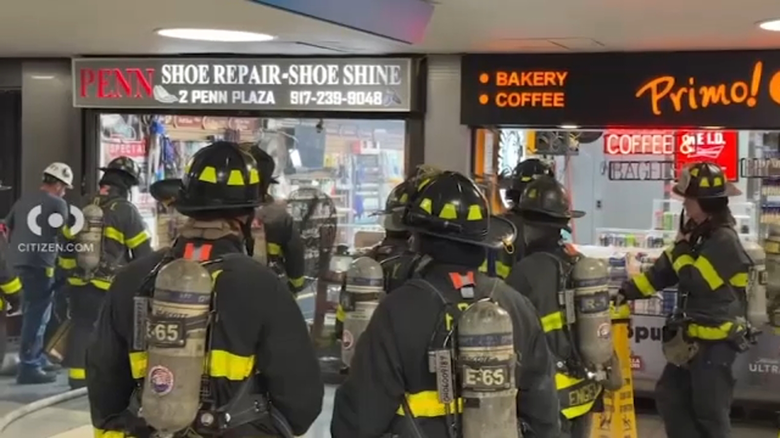Penn Station fire Flames at shoe shine shop delay Friday evening