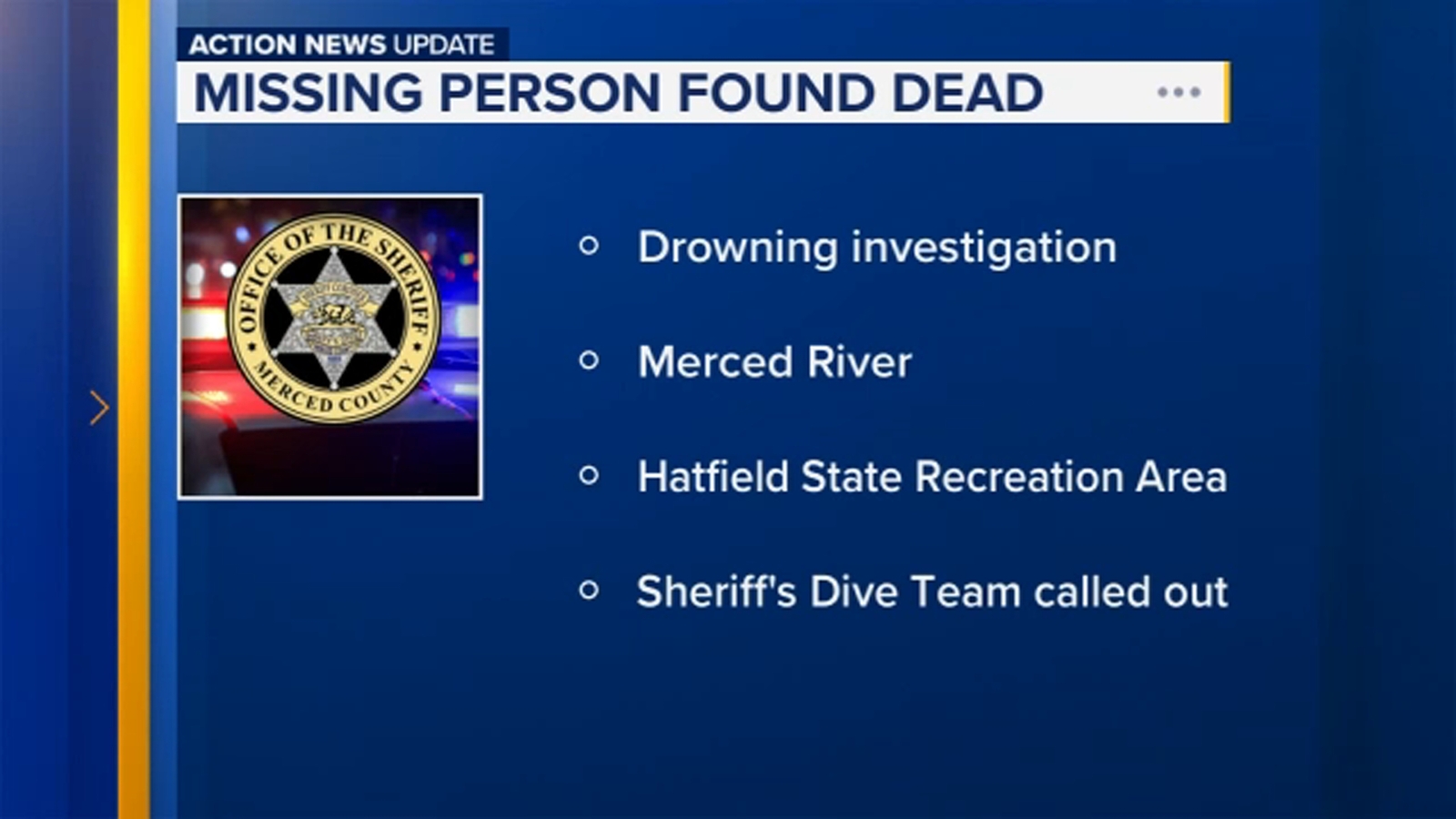 Merced County missing person turned drowning investigation, officials say
