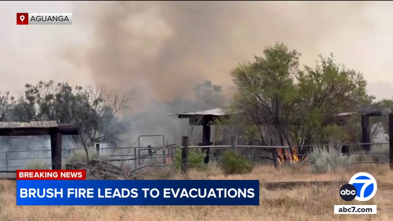 Brush fire spreading rapidly near Aguanga in Riverside County