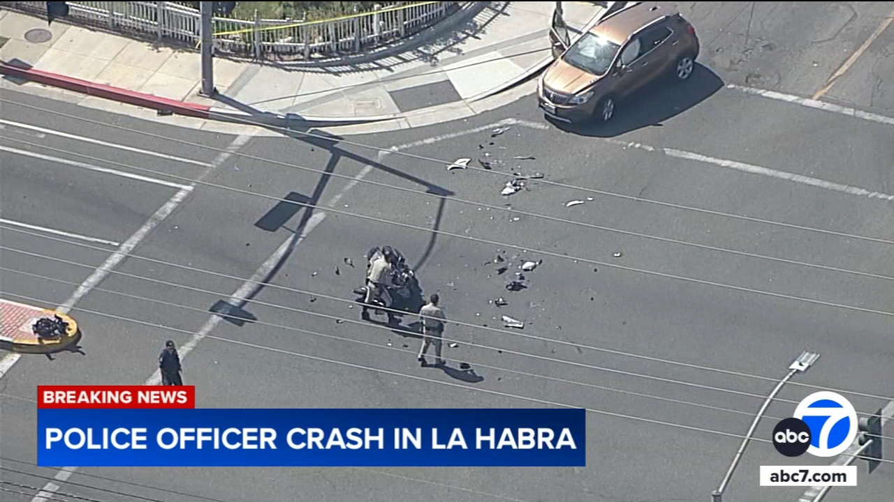 La Habra police officer hospitalized after violent motorcycle crash
