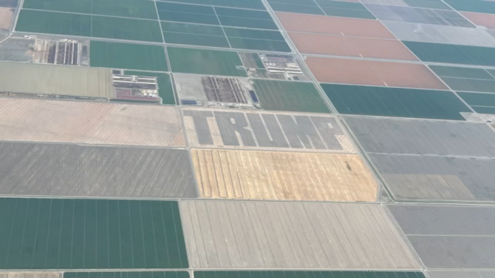 Local farmers show support for Trump with massive sign in field