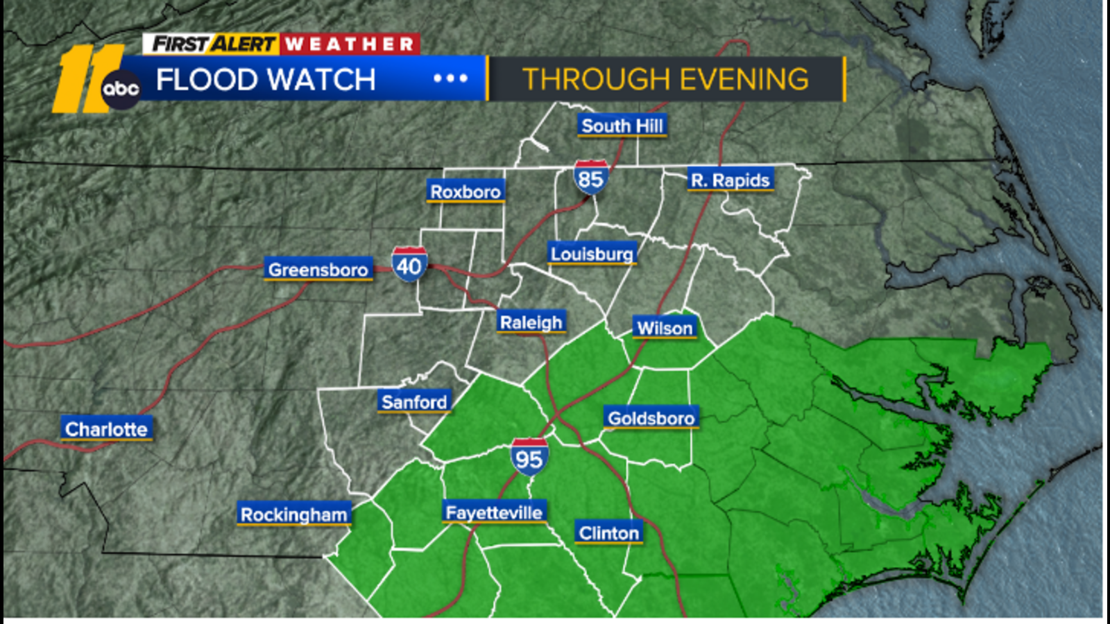 Multiple counties across central NC under flood warning, watch