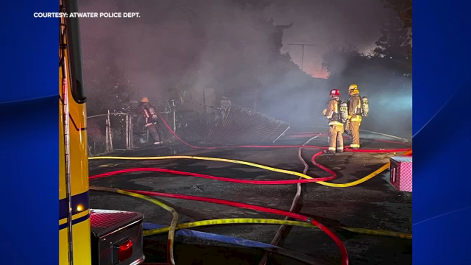 3 families displaced after fire at Atwater mobile home park, officials say