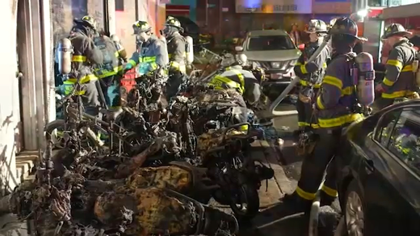 Queens Ebike shop fire Firefighter injured at Richmond Hill electric