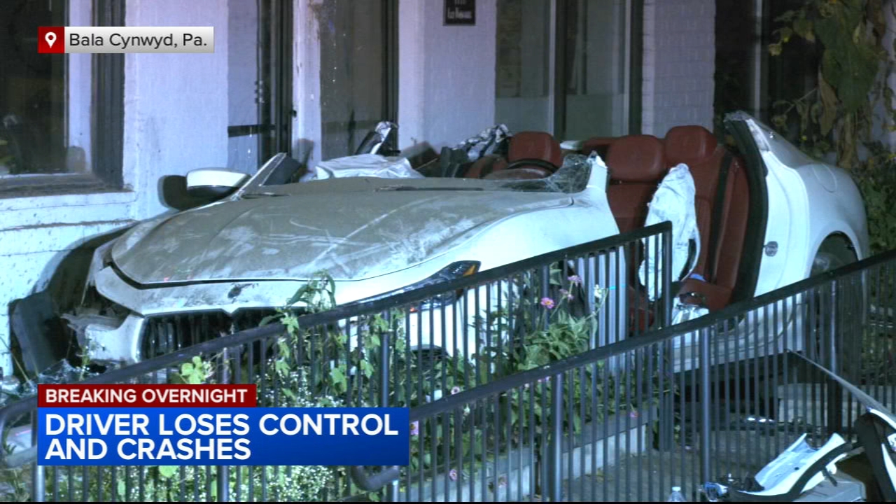 Driver loses control, crashes into dry cleaning store in Bala Cynwyd