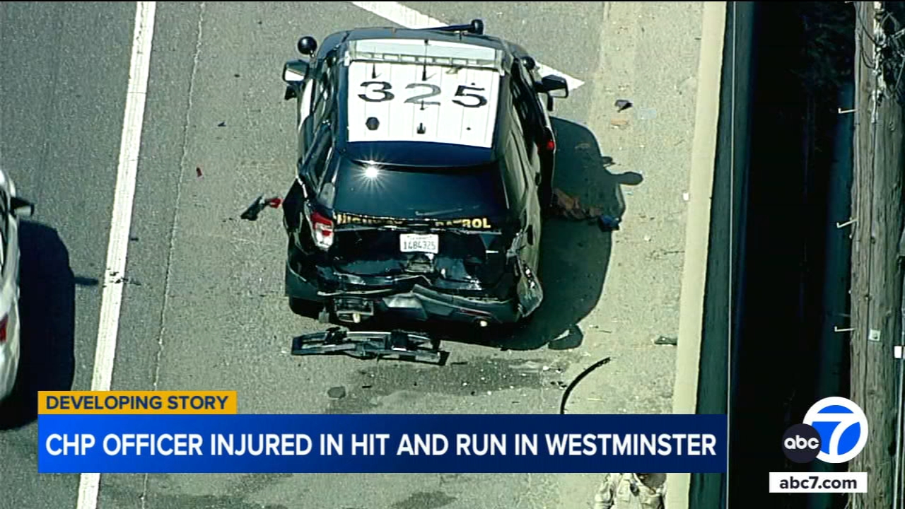 CHP officer injured after hit-and-run driver rear-ends patrol vehicle