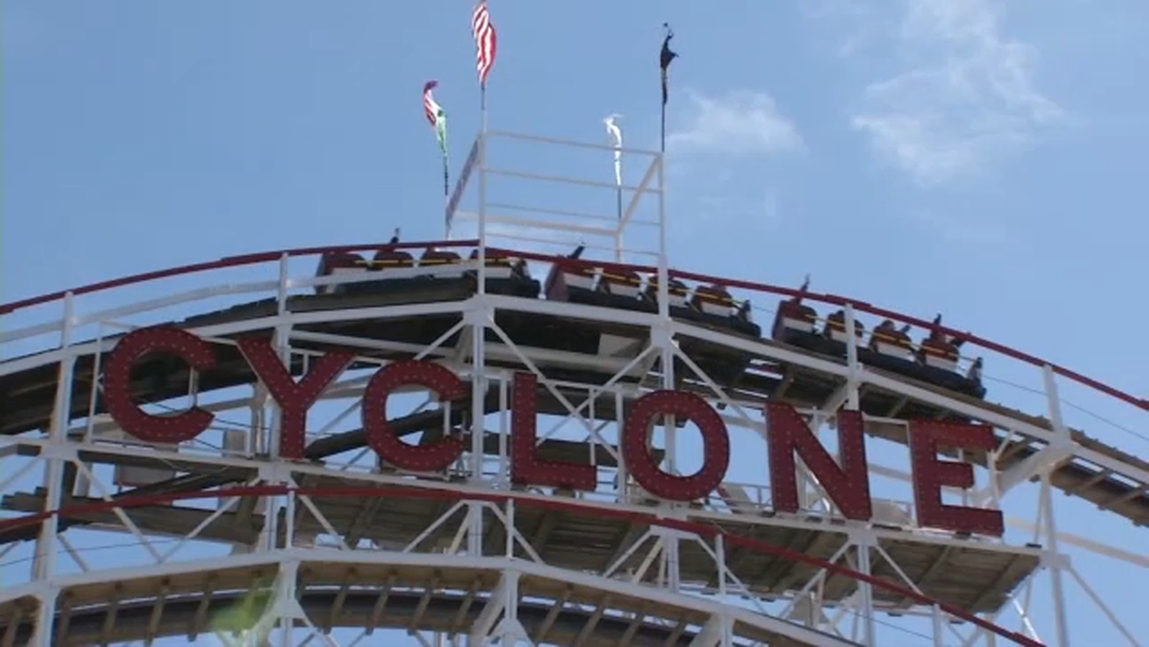 Cyclone Roller Coaster In The Coney Island Astroland