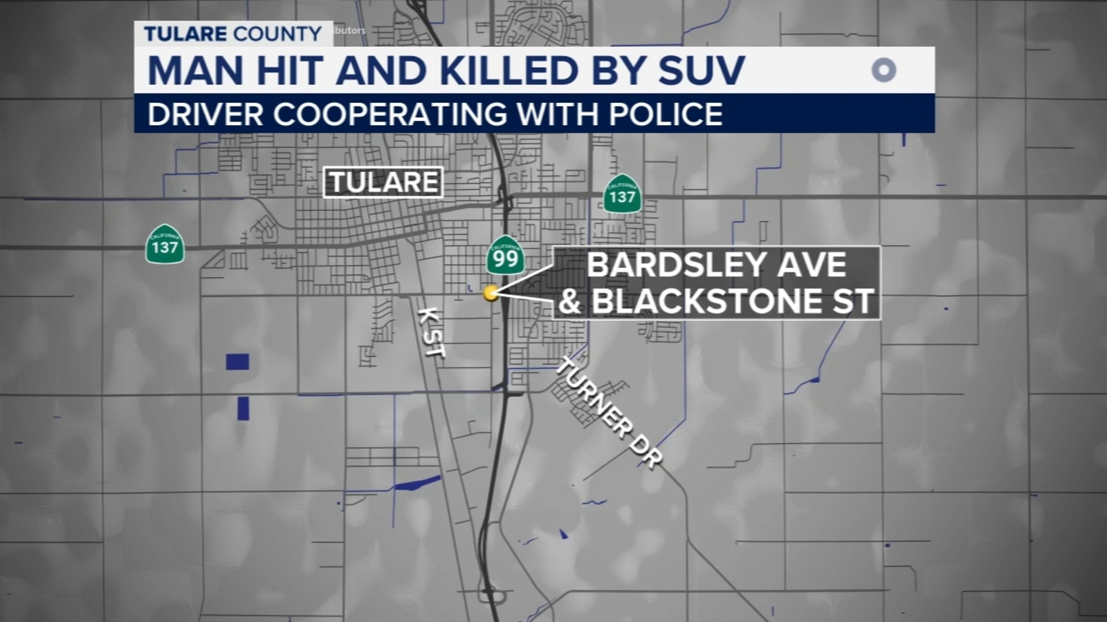 Man dies after being hit by SUV in Tulare, police say - ABC30 Fresno