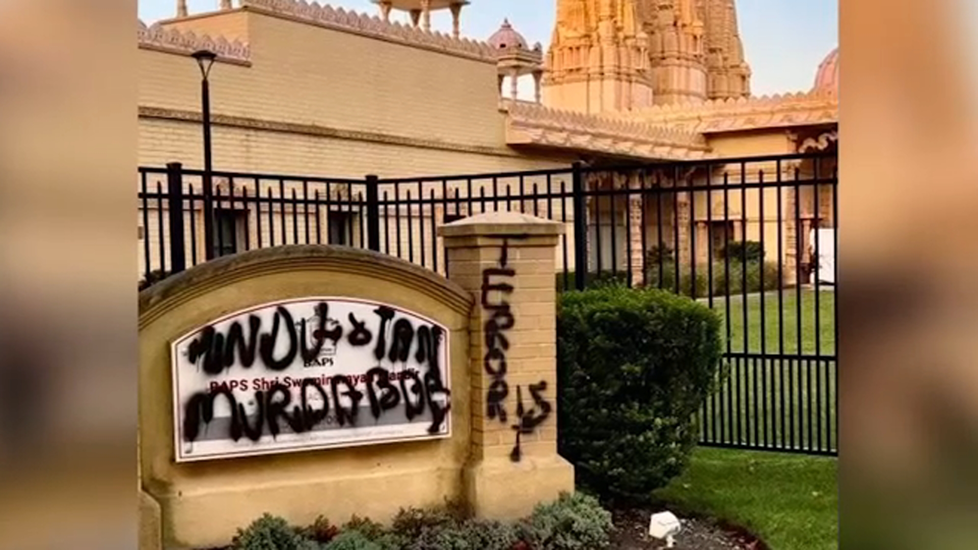 Community, advocate groups angered after Hindu temple vandalized on LI