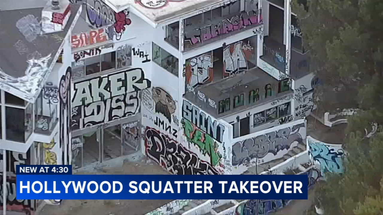 Squatters and taggers take over abandoned California mansion owned by son of Phillies owner