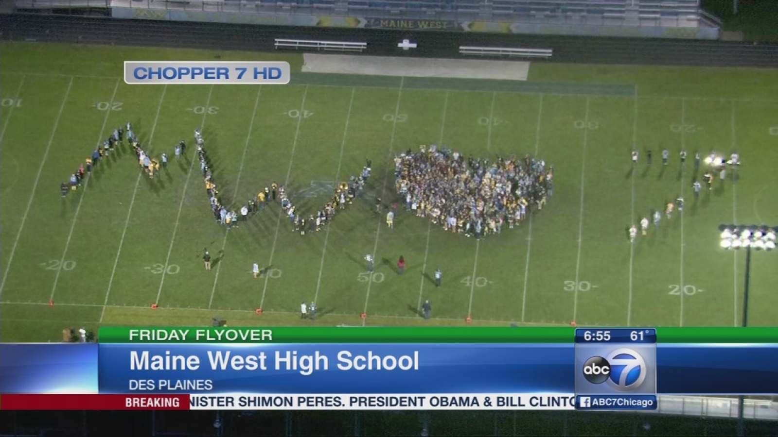 Friday Flyover Maine West High School Abc7 Chicago