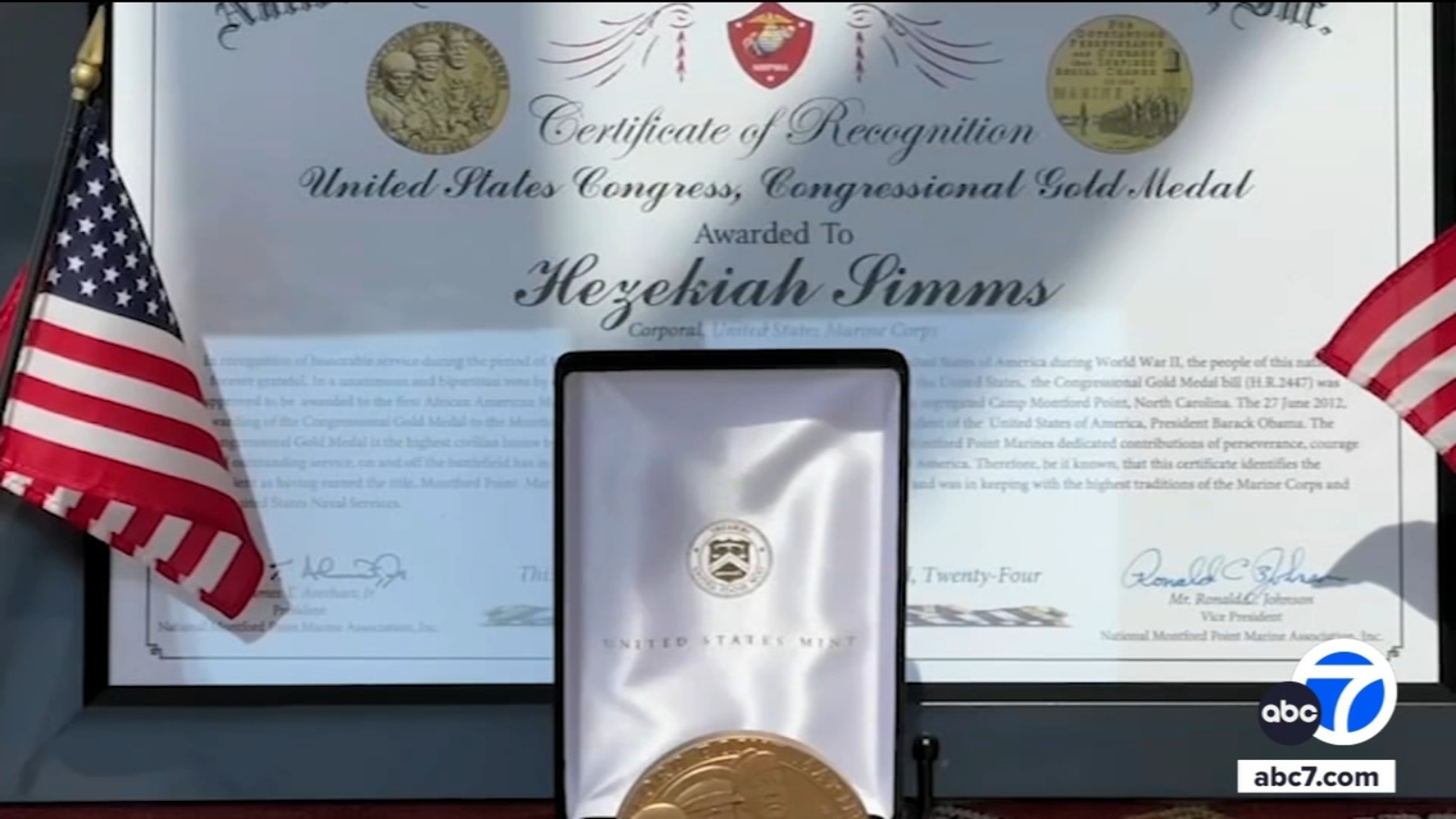 Socal marine who paved way for black enlistees posthumously honored